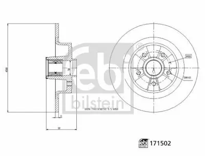 FEBI BILSTEIN 171502 Arka Fren Dıskı Rulmanlı Renault Megane Iı Rs 2.0 16v Turbo 5 Bıjon 8200266043
