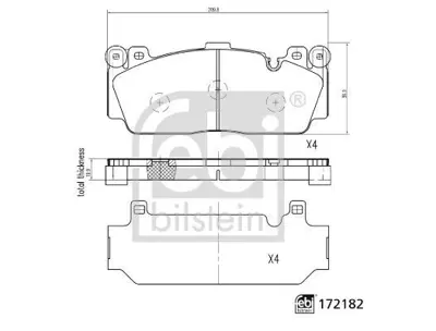 FEBI BILSTEIN 172182 Fren Balatası F-10-12  Ön  M5-M6 34112284869