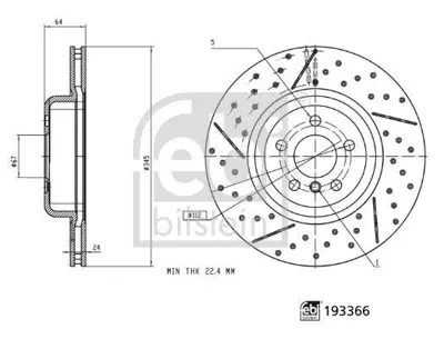 FEBI BILSTEIN 193366 Fren Dıskı Sol Arka M Sport Bmw G20 18> 34208856161