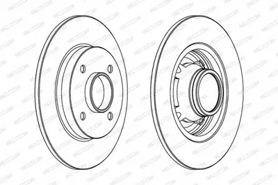 FERODO DDF1564C-1 Arka Fren Dıskı (Poryalı Rulmansız Sensorsuz C4 C3 Pıcasso Ds3 C3 Iıı P207 P307 P208 ZQ51014280
