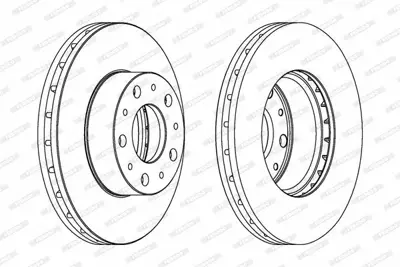 FERODO DDF1800 Fren Dıskı Ön 424929, 424998, 4249K2, 51705749, 51740246, 51848621, 1607872180, 1611842080, 1618865280, 1612435180