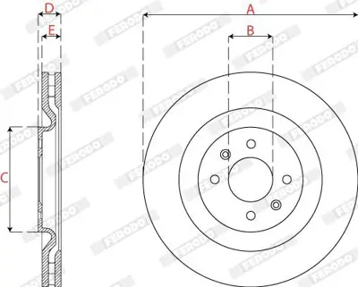 FERODO DDF2784C Fren Dıskı On Ds3 P208 1.6thp Cap 323mm Kalınlık 28mm 10> 4249L6