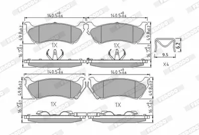 FERODO FDB1401 Fren Balatası Arka Ml-Class W163 98>05 1634200120