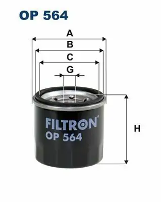 FILTRON OP 564 Yag Filitresi Aveo Kalos 1,2ı Sed,H - B 05 - Matız - Spark 0,8ı H - B 1,0ı H - B 05 25183779, 96565412, 96570765