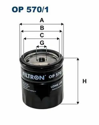 FILTRON OP 570/1 Yağ Filtresi Astra G 98-05 -Astra H-Combo 05 Corsa C 00 Vectra C 02 1.4-1.6-1.8-2.0t 55496757, 5650343, 650104, 650401, 93156300, 93178952, 95509857