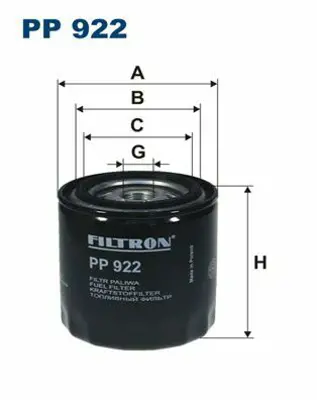 FILTRON PP 922 Yakıt Filtresi Mazda B-Serie Pickup 2.5 D 4wd 78hp 09-98-06-99 521323570, 55923570, S21323850B, S21323570, S21313850B, S21313850A, S21313850, R20723570, RF0323570, PN4713ZA5