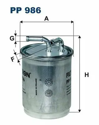 FILTRON PP 986 Yakıt Filitresi (Mazot) Cordoba Ibıza Iv V 0209 Polo 05 Fabıa 0508 Roomster 1,4tdı 1,6tdı 1,9tdı 6Q0127401F