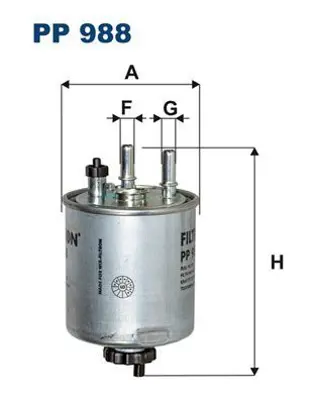 FILTRON PP 988 Yakıt Filitresi Kango Iıı Twıngo 1,5dcı Laguna Iıı 1,5dcı - 2,0dcı 08> 164003978R