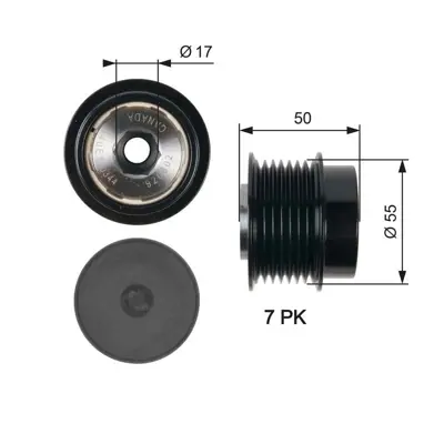 GATES OAP7017 Alternatör Kasnağı 27415-0W040