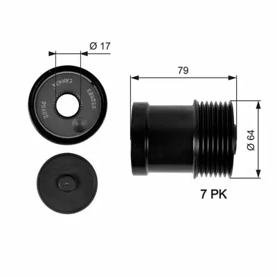 GATES OAP7104 Alternator Kasnağı (Rulmanlı) Ford Transıt V184 2.4 Dı Tdı Tdcı  01>07 (Takvıyelı) 2C1U-10A352-AA