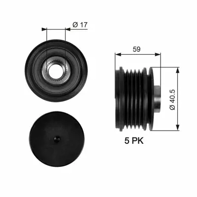 GATES OAP7107 Alternator Kasnağı Clıo Iı 01 Symbol 12 Kango 01 Logan 05 Sander 08 1.5 Dcı 8200399801