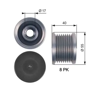 GATES OAP7137 Alternator Kasnağı X164 09>12 W211 06>08 W221 09>13 W164 09>11 A6291500160
