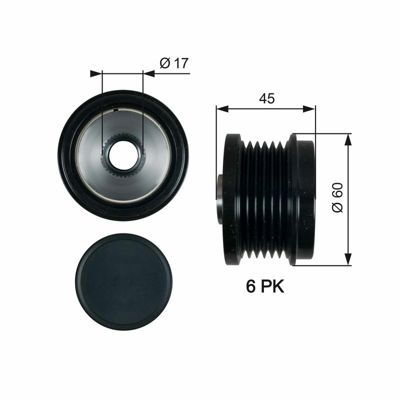 GATES OAP7155 Alternator Kasnagi (43 5mm) Cmax Fiesta Vi Focus Iii Kuga Ii Transit Connect Courier 1.5 1.6 2.0tdci AV6N10300GE