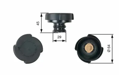 GATES RC204 Radyatör Yedek Su Depo Kapağı 17117639022