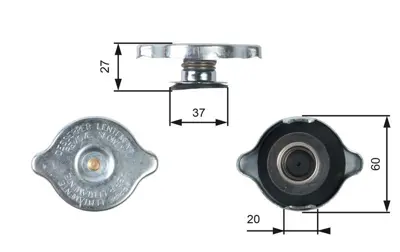 GATES RC217 Radyatör Yedek Su Depo Kapağı 1245000106, 1245000406, 1245010515, 1295000006, 2025000406, A1245000106, A1245000406, A1245010515, A1295000006, A2025000406