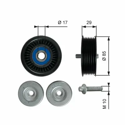 GATES T36765 Kayis Gergi Rulmani (Kanalli) C218 13>17 W212 13>15 S212 12>16 W213 16>18 W222 14> Sprinter 18> A6422002070