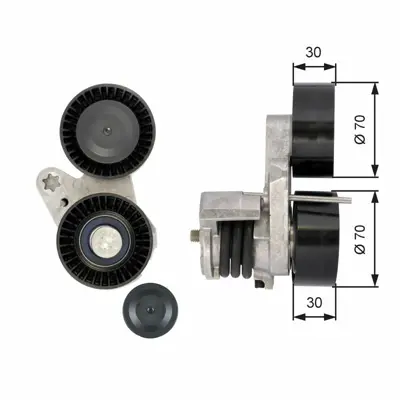 GATES T39114 V Kayış Gergi Rulmanı  E90-92 335i N54 20930129, 30129, 534025310, APV2674, N1621, N1621S, T0589, VKM38209