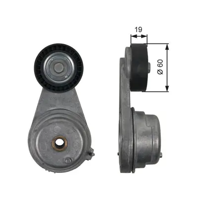 GATES T39190 V Kayış Gergi Rulmanı  Smart Fortwo (451) 1.0, 0.8 Cdi 01.07- 534054110, APV2831, T0613, VKM38523