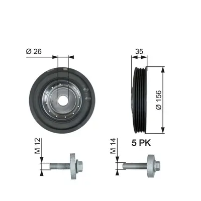 GATES TVD1007A Krank Kasnağı 1987945619, 24935, 36155, 49418949, 544005410, 60924935, 60936154, 60936155, 80000600, ADN16130, DP036, DP0600, DP0600K, DP084, DPV1060, DPV1065, F78005, F78013