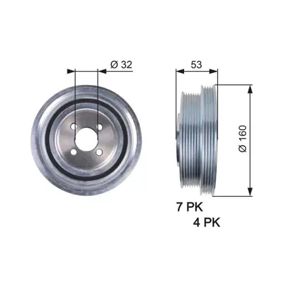 GATES TVD1079 Krank Kasnağı Ducato 2.3jtd Iveco Daıly 2.3d 02> Karsan J10 (Klimalı+hıdrolık Dırk) 504012367