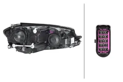 HELLA 1EB 013 924-011 Far Komple Sol Golf Vıı 12 Gündüz Farlı Ampül Ayar Motoru İle 5G1941005D