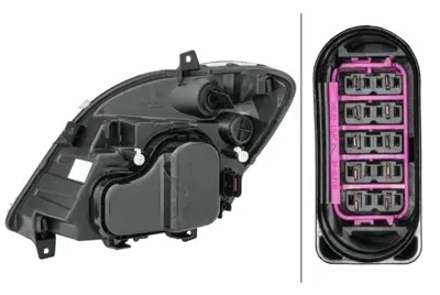 HELLA 1EB247012-061 Far Sağ (Halojen, Sıslı, Motorlu) Sprınter 906 06> A9068200661