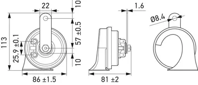 HELLA 3FH 012 010-971 Korna 12v 400-500hz GM 12010971