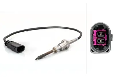 HELLA 6PT014494-481 Eksoz Sıcaklık Sensoru (Sıyah Soket)a4 A5 Q5 08> Caha Caga 3L906088D