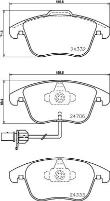 HELLA 8DB 355 013-861 Ön Balata Audı A4  A5 09 >gdb1814 Febı 16768 8K0698151F, L8K0698151F