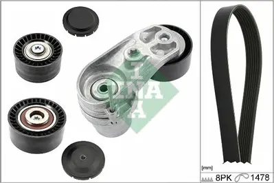 INA 529 0211 10 Kanallı Kayıs Seti (Kutuklu) Bmw F20 F21 F22 F30 F32 F10 F25 F26 F15 E70 F16 X Drıve 8604267, 8673720