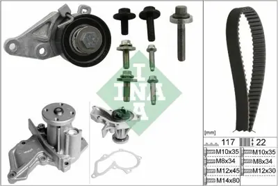 INA 530014030 Triger Seti Su Pompalı Fıesta Iv 95>02 Fıesta V 03>08 Focus Sedan 99>04 Fusıon 02>12 Mazda Iı 03>07  31401653, C40115010, MEYS6G8591A1D