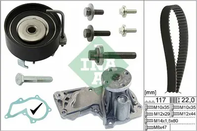 INA 530 0495 30 Triger Seti Su Pompali Focus Ii I 03>11 C Max 04>11 Fiesta V 01>13 Fusion 01>12 1 4 16v - 1 6 16v Zetec S Pfi Mondeo Iv 07>14 B Max 12  > Focus Iii 11  > Fiesta Vi 13  > 1 6 Duratec 16v Ti Vct 115 - 120ps Volvo C30 06 12 S40 Ii 05>12 5M5Q8B596AB