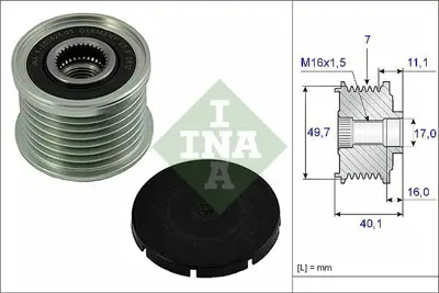 INA 535 0021 10 Alternator Kasnağı W211 0308 W463 00 W163 0105 W220 0005 6281550015, A6281550015, 1501950, 1502250, A0001501950, A0001502250, A6281540102, 6281540102, 51705863