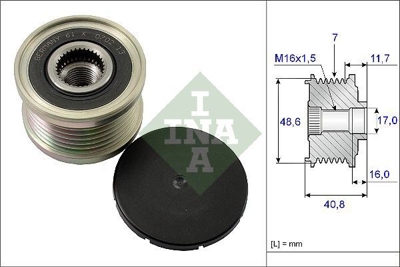 INA 535 0080 10 Alternatör Kasnağı 8200489514