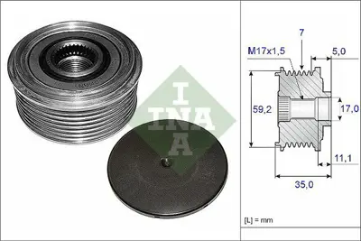 INA 535 0087 10 Alternatör Gergi Kasnağı Transit 2.4 Tdcı 00-06 Alternatör Oem No İçin: 2c1t10300ba 2C1T10300