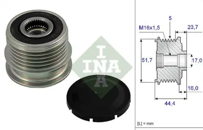 INA 535 0112 10 Alternatör Kasnağı Rulmanlı Bravo Iı 06 Doblo 10 Lınea 09 Punto 05 Stılo 04-07 -Ducato 11 77364725