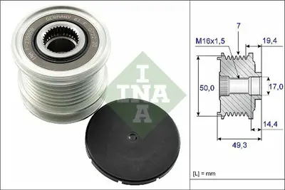 INA 535 0140 10 Alternator Kasnağı Mercedes W204 0914 C218 1317 W212 0915 Vıto W639 06 Sprınter 906 09 , Jeep Grand Cherokee 3,0 Crd A6421500660