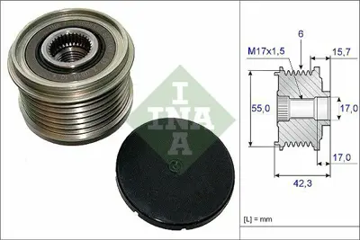 INA 535 0154 10 Alternatör Kasnağı Captur-Kadjar-Kng Iıı-Lgn-Latıtude-Mgn Iı-Iıı-Symbolııı-Duster-Lodgy-Logan 1.5dci 23151-3VD1B