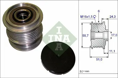 INA 535 0200 10 Alternator Rulmanı Volvo  S60 Iı D3 10>14 V60 10>14 V70 D3-D4 10>14 D3-D4 Xc60 D3-D410>14 36010302, BG9T10300AB, BJ3210300CC, LR067840