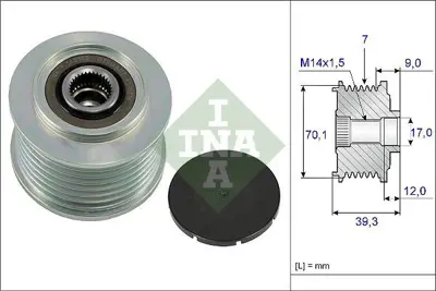 INA 535021410 Alternator Kasnağı Bosch Tıp 8 Kanal Accord Vıı Cr V Iı 2,2 Ctdı Dtec 31141RBDE02, 31141RL0G01, 31100RBDE02, 31100RSRE01, 31100RLOG61, CSG66, CSC91, 2482302, 2482313, 31100RBDE01