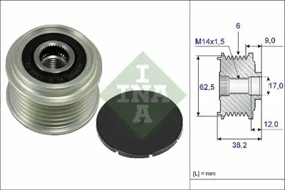 INA 535 0219 10 Ina 535021910 Alternatör Kasnağı Rulmanlı 27415-33050