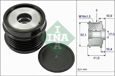INA 535 0272 10 Alternator Kasnagi X156 13> W176 12>18 W246 11>18 C117 13>19 A2701550315