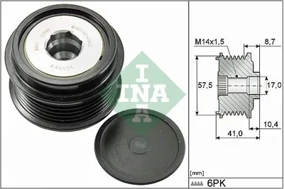INA 535 0282 10 Alternatör Kasnağı BR3E10A352AA