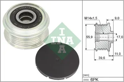 INA 535 0340 10 Alternator Kasnağı Q7 15>19 Touareg 10> 3.0tdı 59903024F
