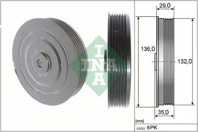 INA 544 0009 10 Krank Kasnağı Clıo Kangoo Laguna Megane I 1,9dtı 97 04 F9q Motor 8200689702