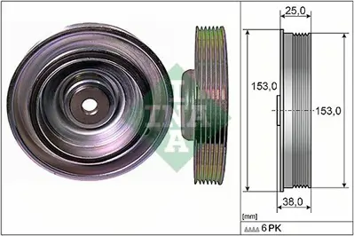 INA 544 0087 10 Krank Kasnağı (Cıftlı) Partner Iı Berlıngo Iı P206 Expert Iı Jumpy Iı Scudo Iı (Klimalı) Dw8b (1,9 D 515R5