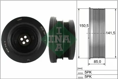 INA 544014810 Krank Kasnağı Bmw E46 E39 M57 3.0 Range Rover 11232247890, 157010, 21653130, 2247890, 93171365, DP004, DPF35004, LHG000100, TVD1038A, V200699, VD1027