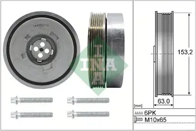 INA 544050220 Krank Kasnağı Cıvatalı Bmw F20 F22 F30 F32 F34 F36 11238650996, 8650996