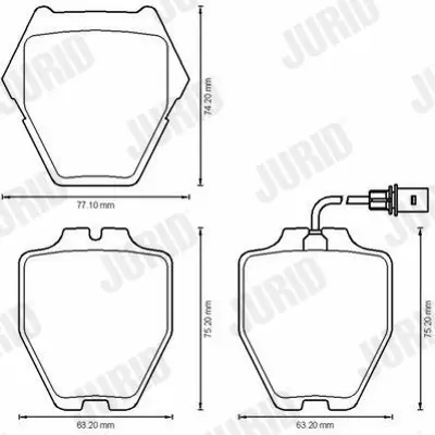 JURID 573208JC Fren Balatası Vw A8 2.5 , 3.7 Tdi Ön 97-02    2311901, 3D0698151B, 441698151G, 4A0698151B, 4A0698151D, 4B0698151, 4B0698151AE, 4B0698151C, 4B0698151D, 4B0698151K