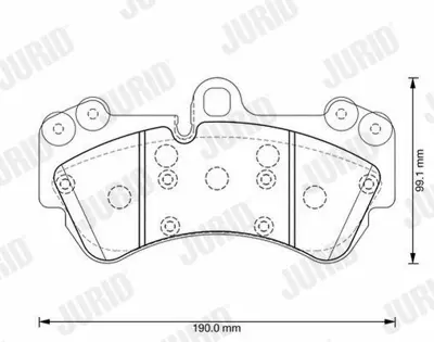 JURID 573376J Fren Balatası Vw Touareg Cayenne  17   Ön 107856041, 19206975, 22990625, 23198750, 274285, 274331, 41060EA025, 4634205500, 4L0698151A, 4L0698151B